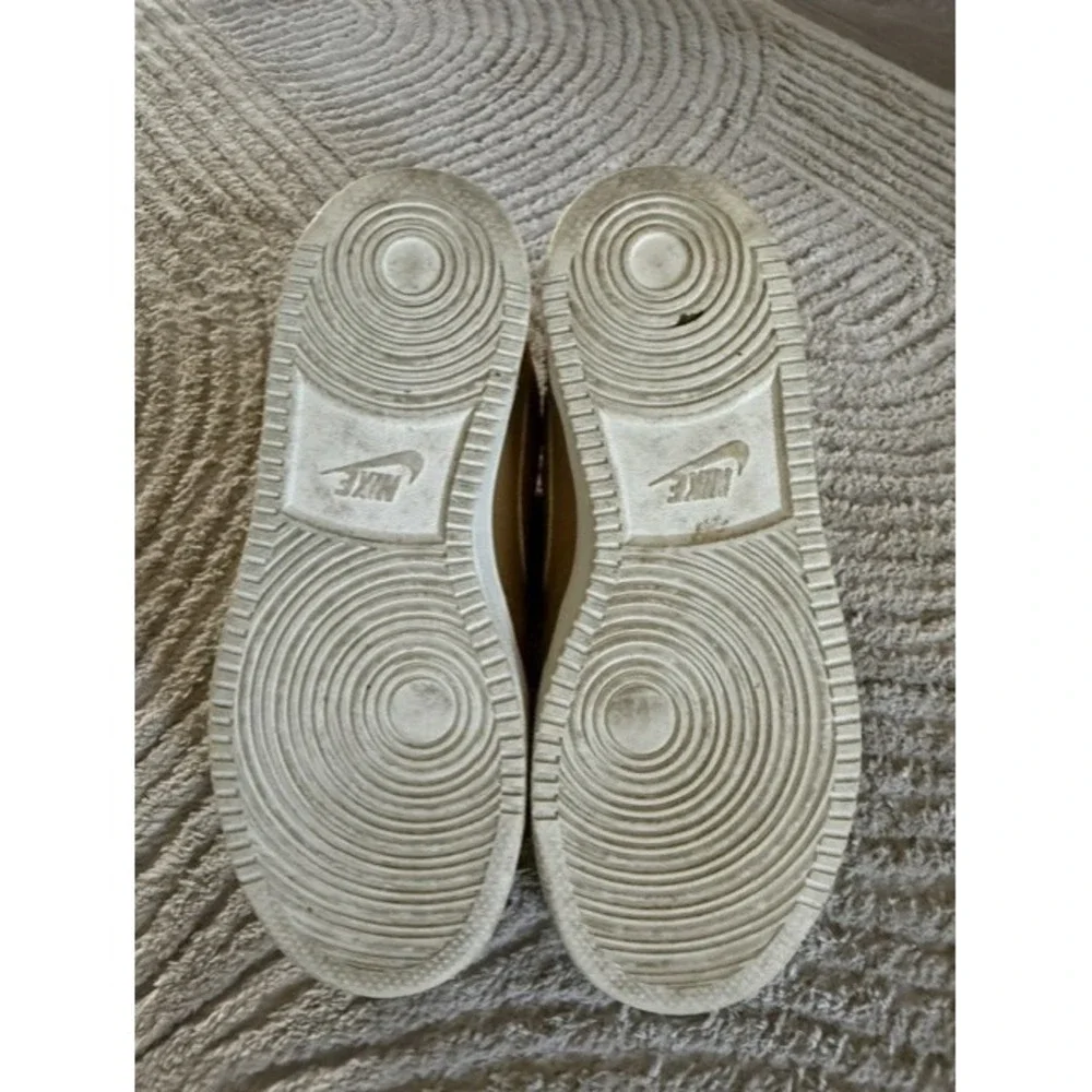 Nike Court Borough Mid Winter Wheat Tan Faux Fur High Top Sneakers Womens 7.5